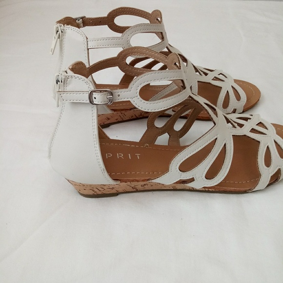 esprit sandals white
